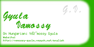 gyula vamossy business card